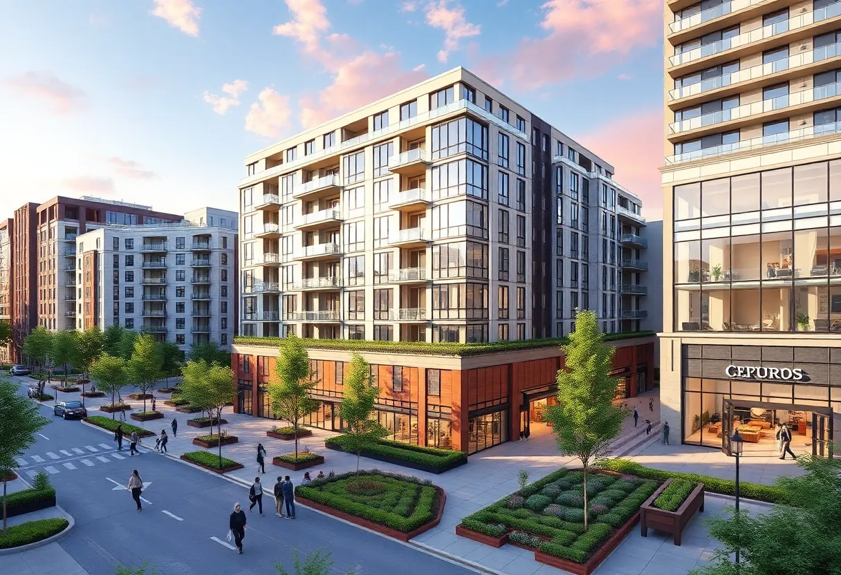 Conceptual image of Georgia-Pacific mixed-use redevelopment in Atlanta