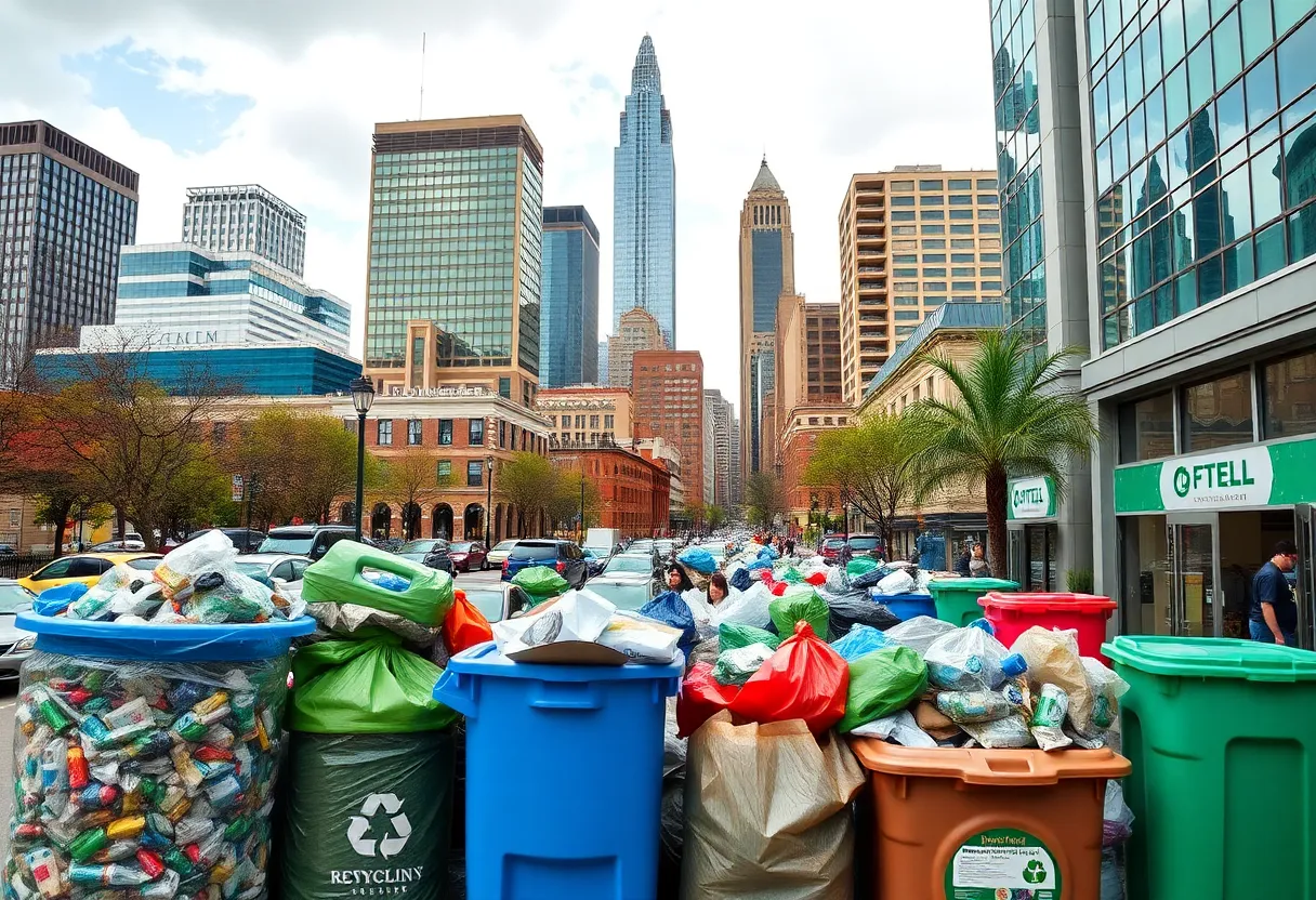 Cityscape of Atlanta highlighting recycling initiatives