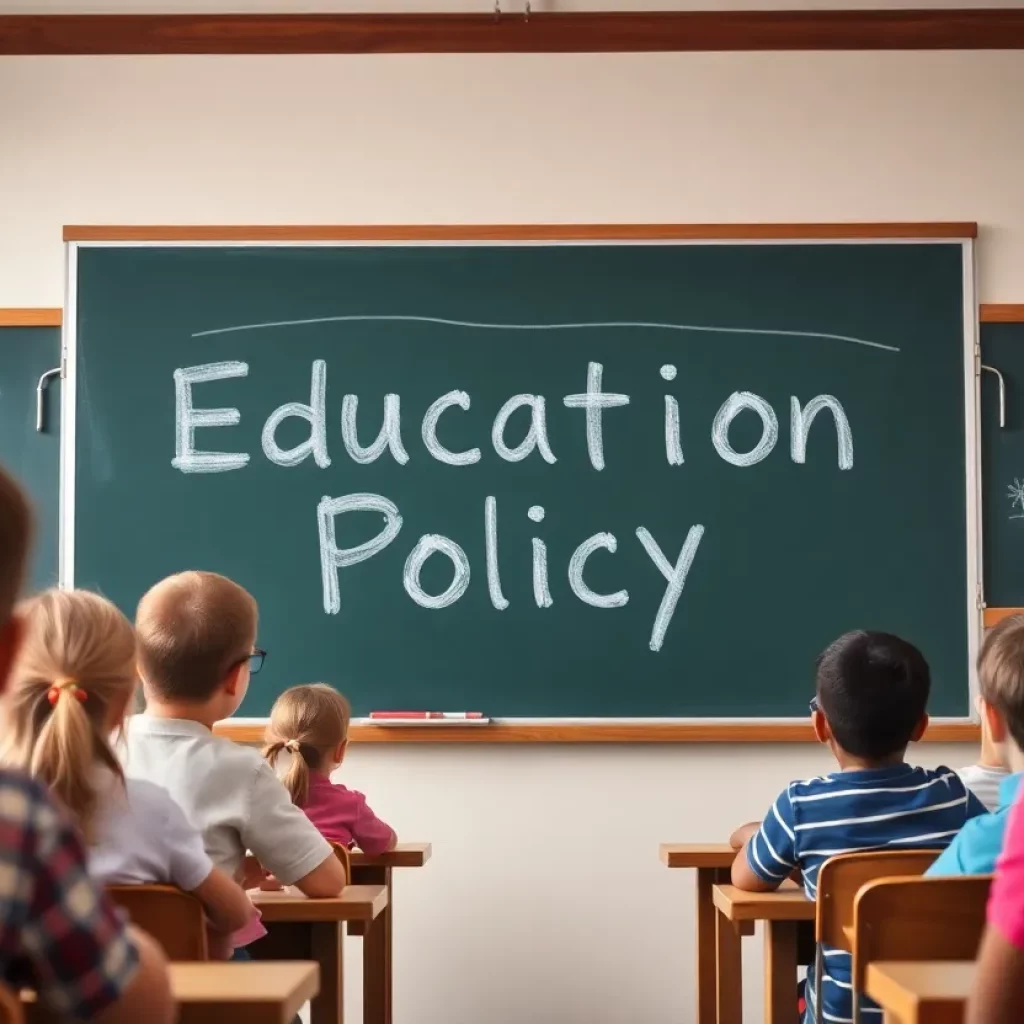 Students in a classroom discussing education policy changes