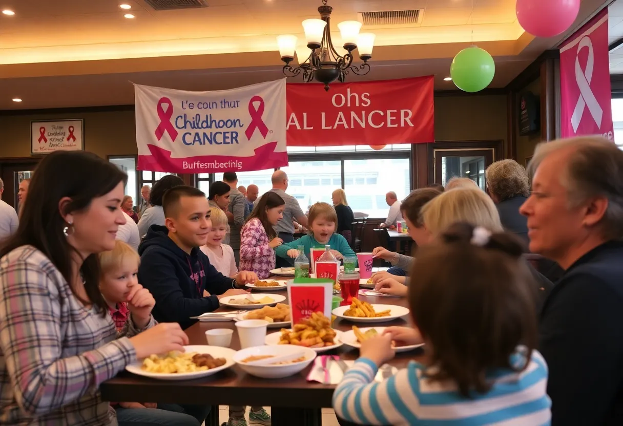 Families gathered at Jersey Mike's during Day of Giving event