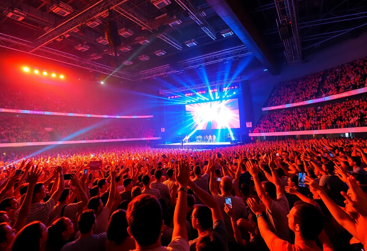 Crowd enjoying the Jonas Brothers concert in Atlanta