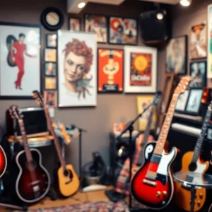 Music studio setting illustrating the artistic journey of King Harris.
