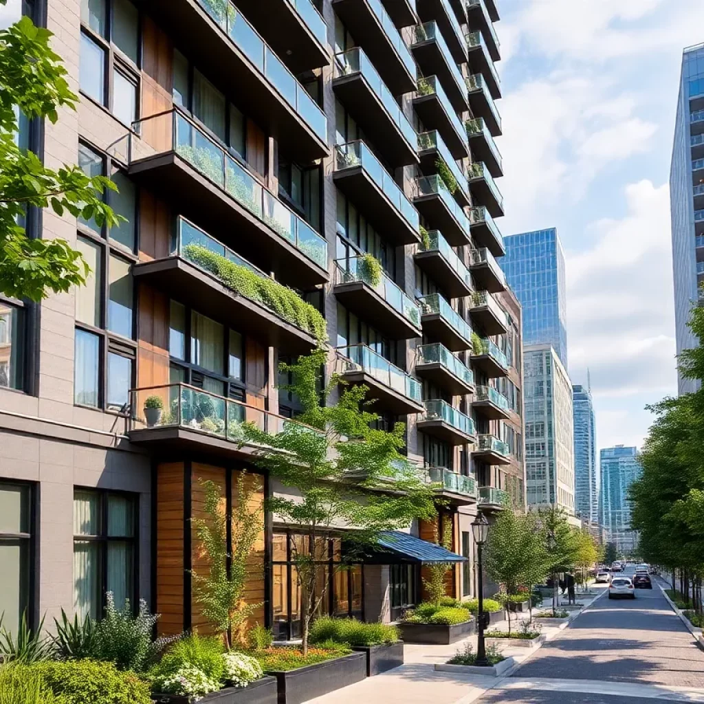 Modern luxury apartment building in Atlanta