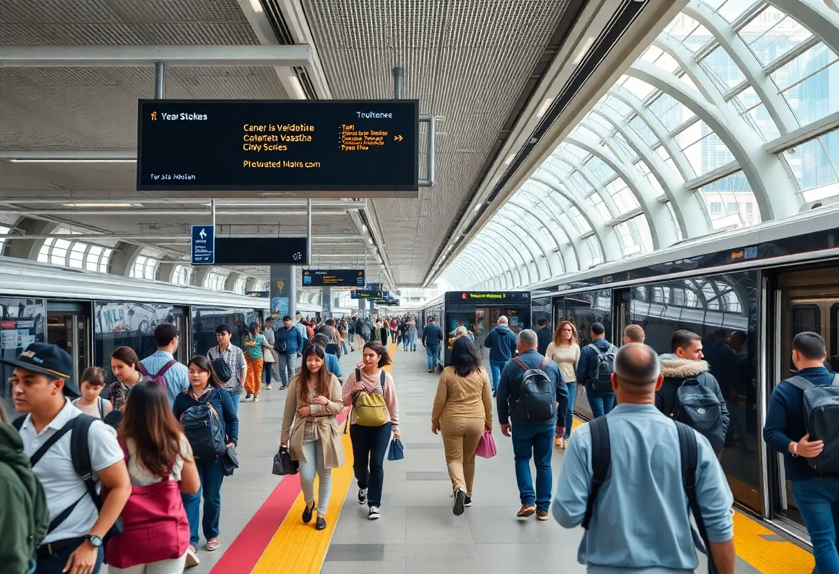 MARTA transit system in Atlanta filled with commuters