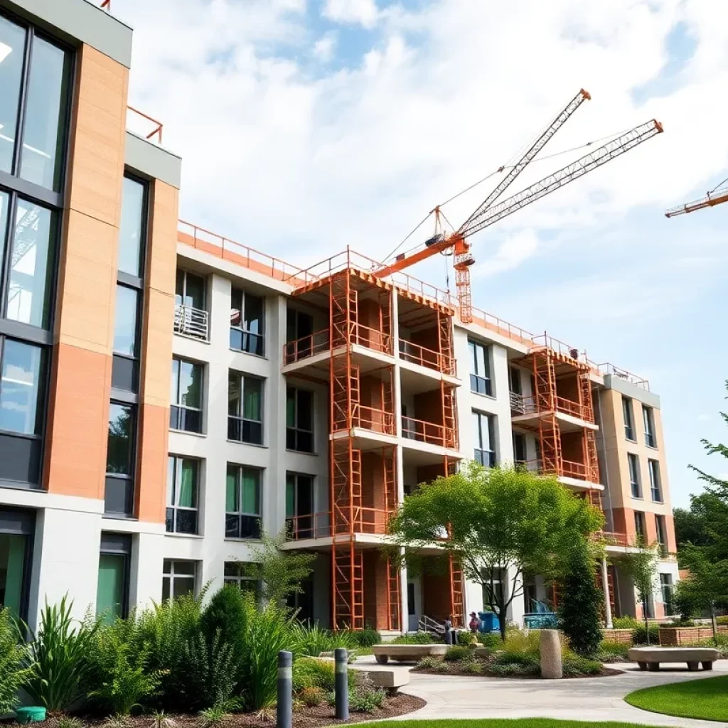 Construction site of new residence hall at Morehouse College
