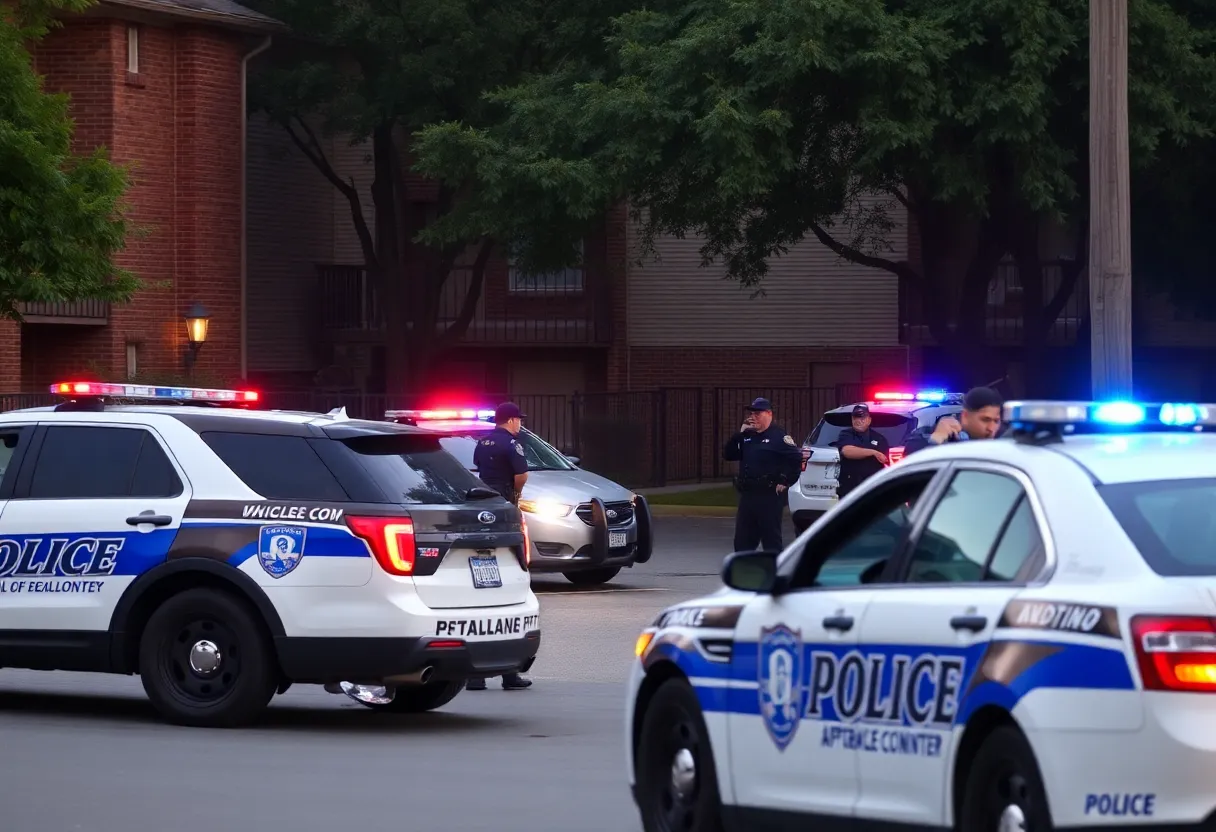 Police responding to a hostage situation at an apartment in Atlanta.