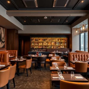 Stylish interior of the PreView Steakhouse in Downtown Atlanta