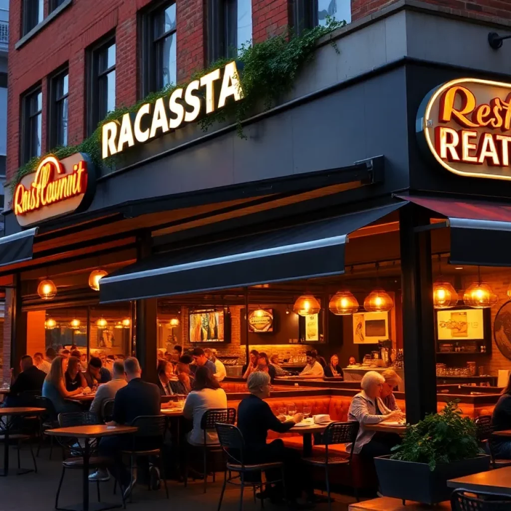 Exterior view of a busy restaurant in Atlanta