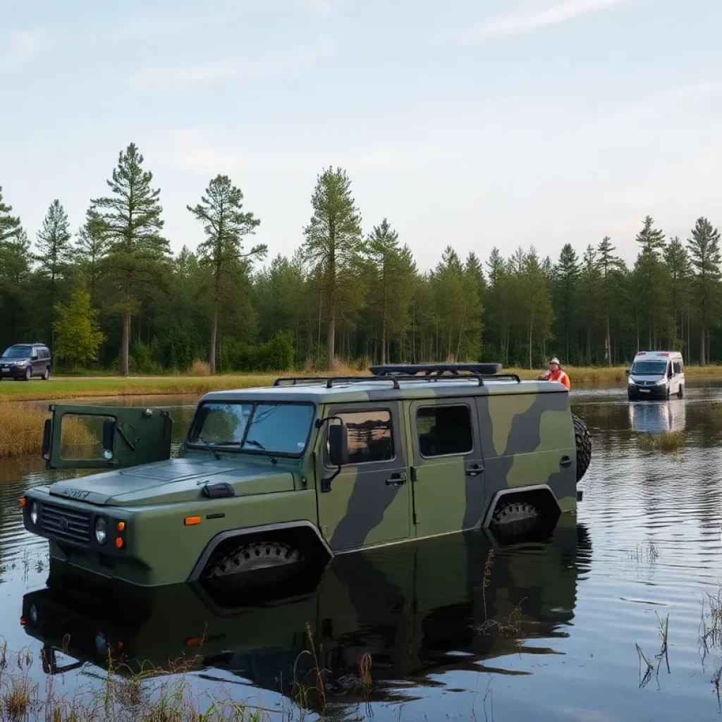 A military search operation taking place in a Lithuanian training area.