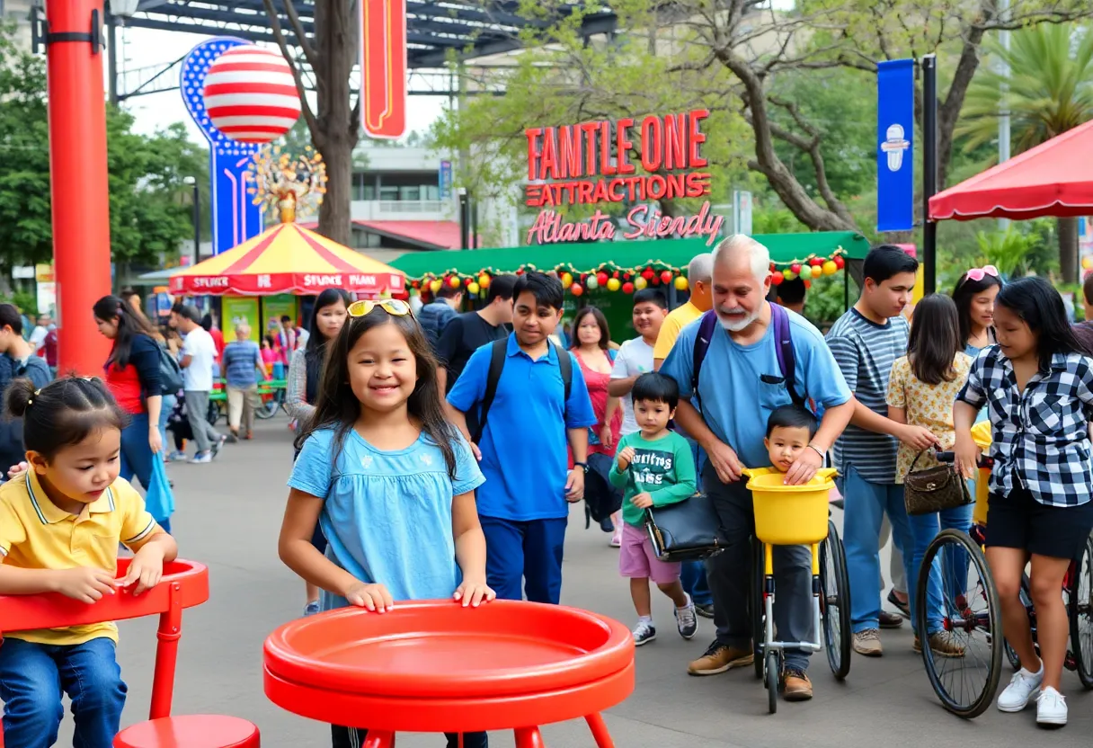 Families enjoying sensory-friendly activities at Atlanta attractions.