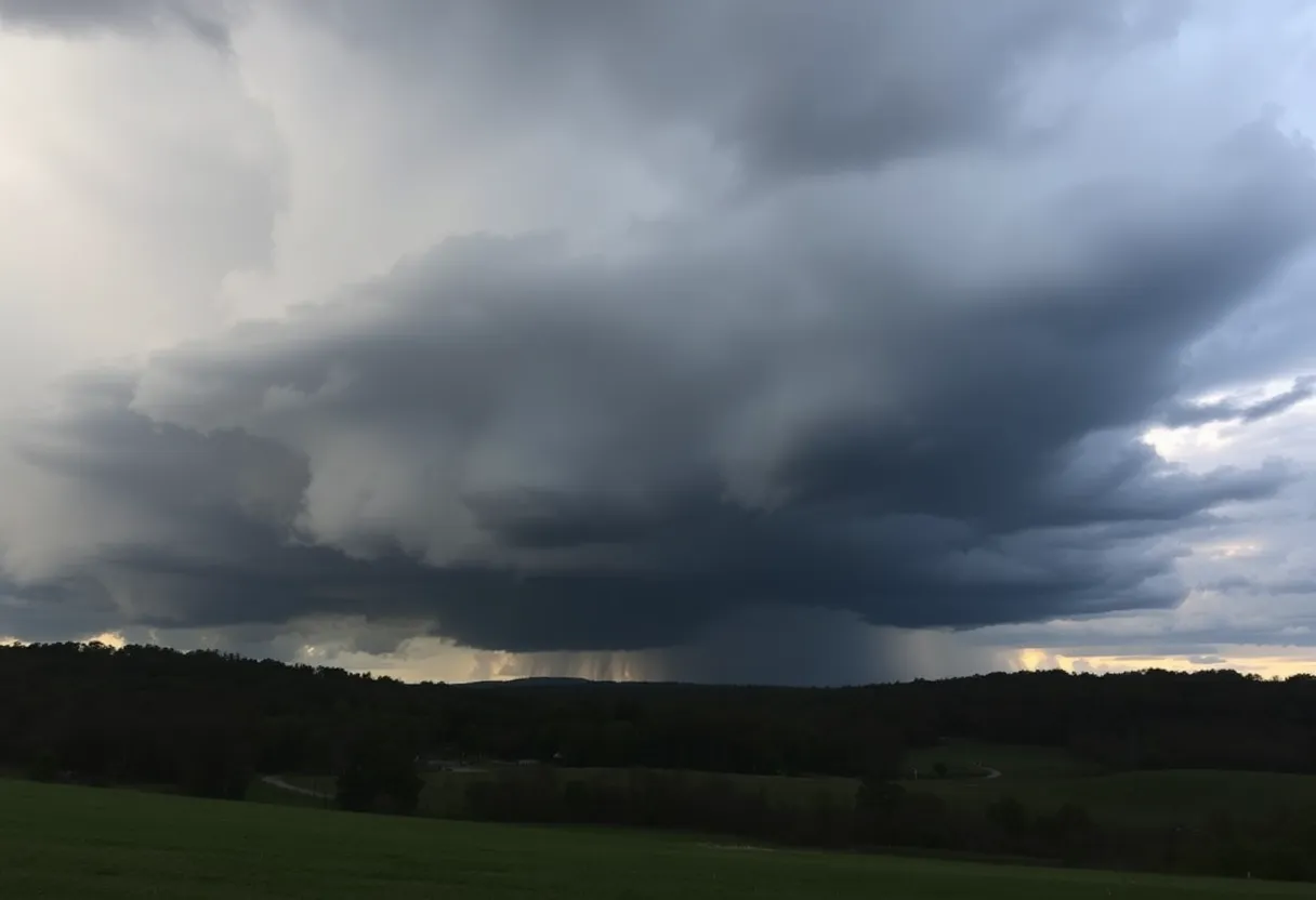 Dramatic storm clouds in Georgia signaling severe weather