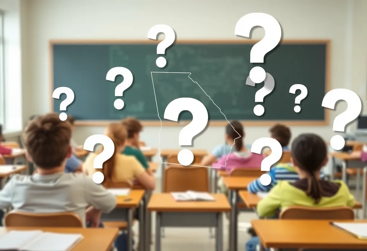 Students in a classroom looking at educational materials
