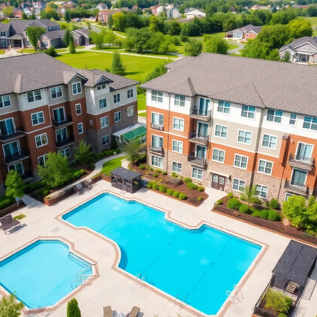 Modern multifamily housing complex, The Jax