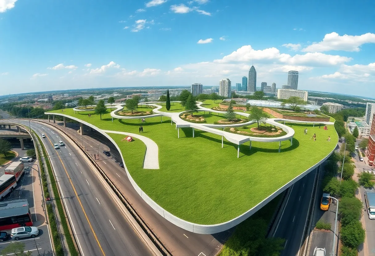 Conceptual illustration of The Stitch Park in Atlanta