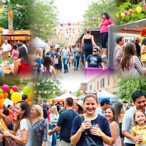 Vibrant scene of weekend events in Atlanta showcasing food, music, and family activities.