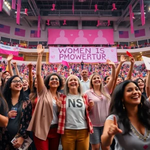 A lively crowd at Women Empowerment Night celebrating at State Farm Arena.