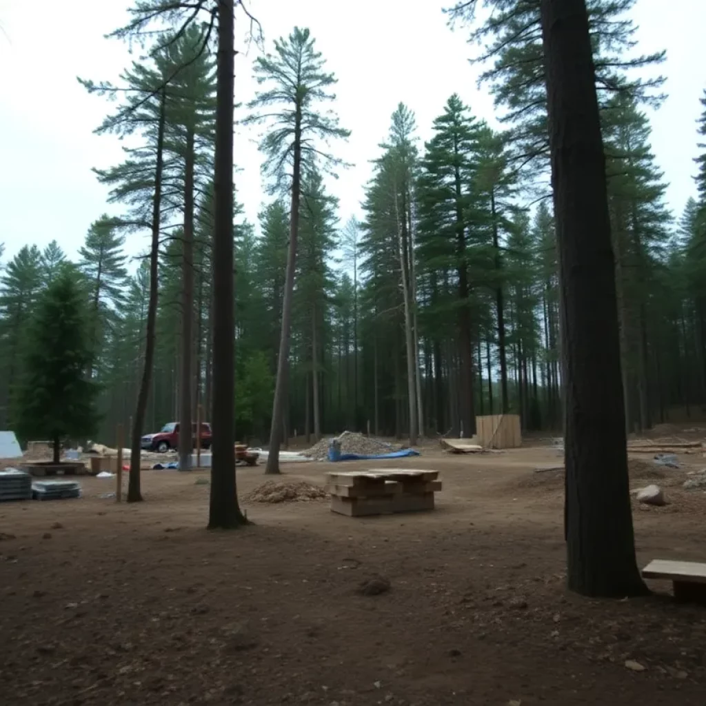 Wooded area adjacent to a construction site in Newton County.