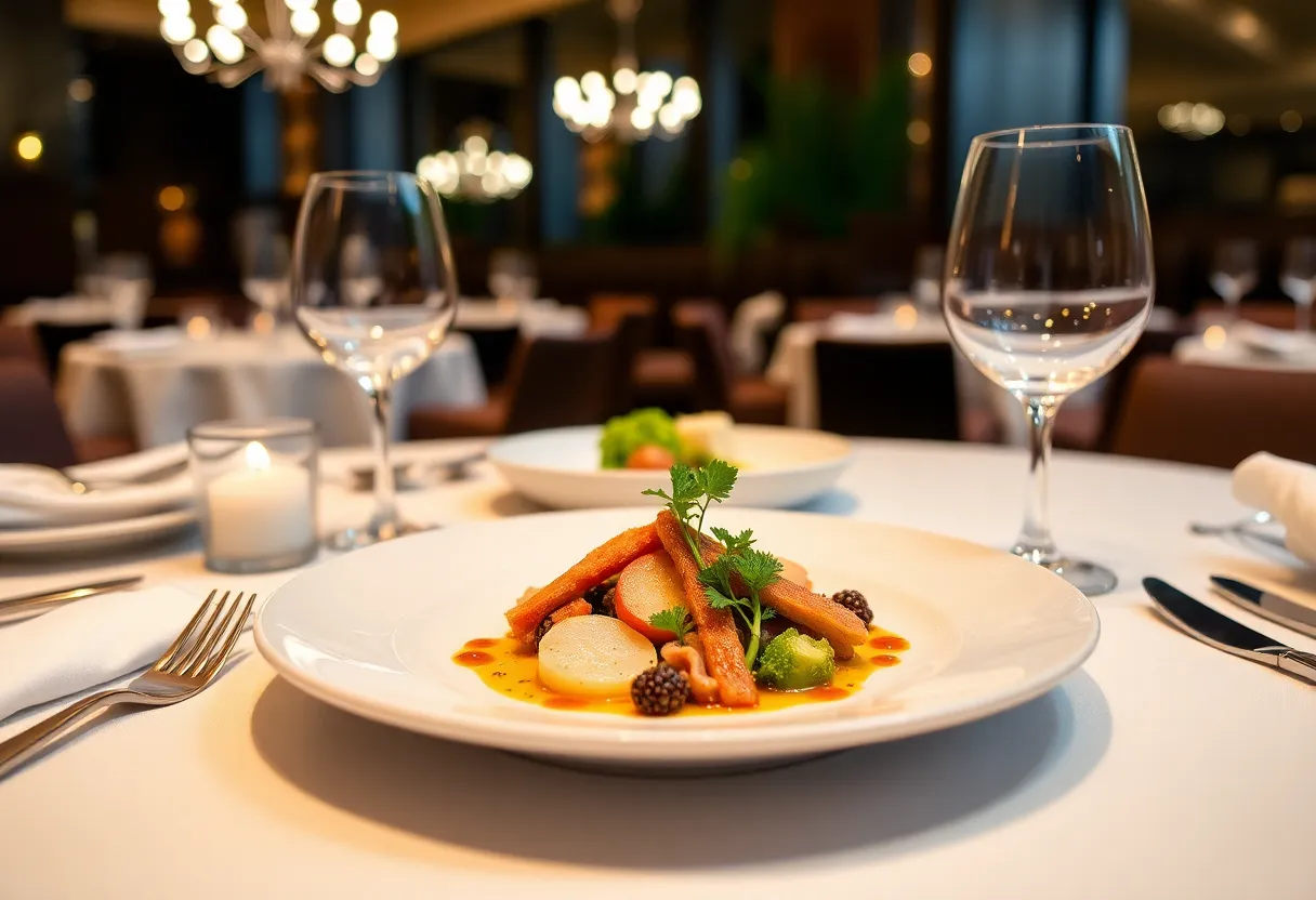 Dining ambiance at Aria Restaurant in Atlanta