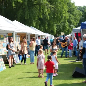 Participants at the Atlanta Dogwood Festival showcasing artworks and performances