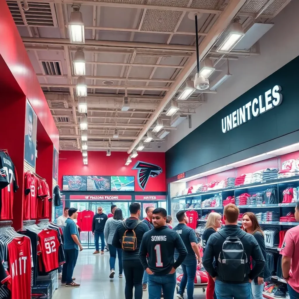 Interior of the Atlanta Falcons Team Store at Atlantic Station