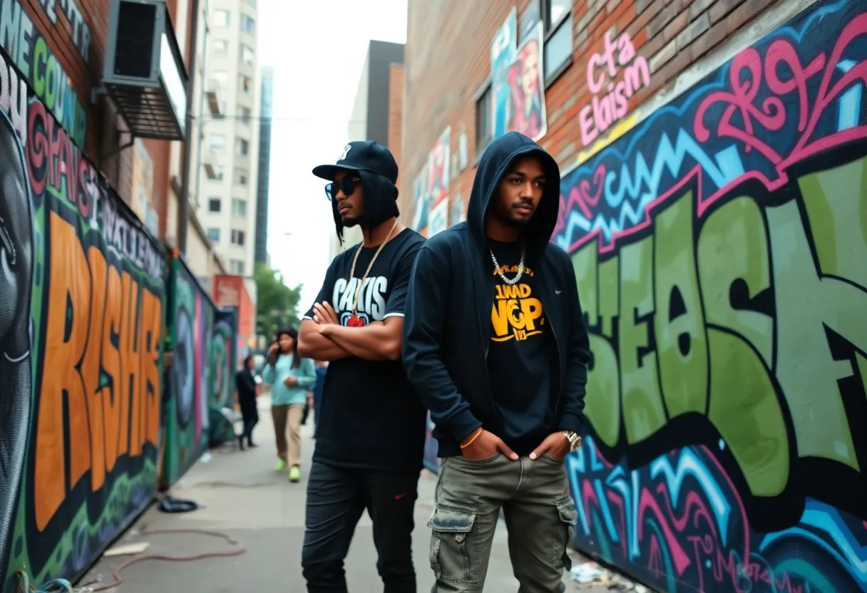 Celebration scene in Atlanta representing hip-hop culture