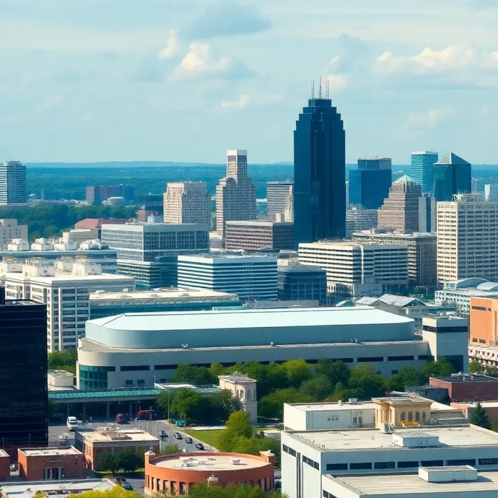 View of Atlanta's industrial buildings and manufacturing facilities
