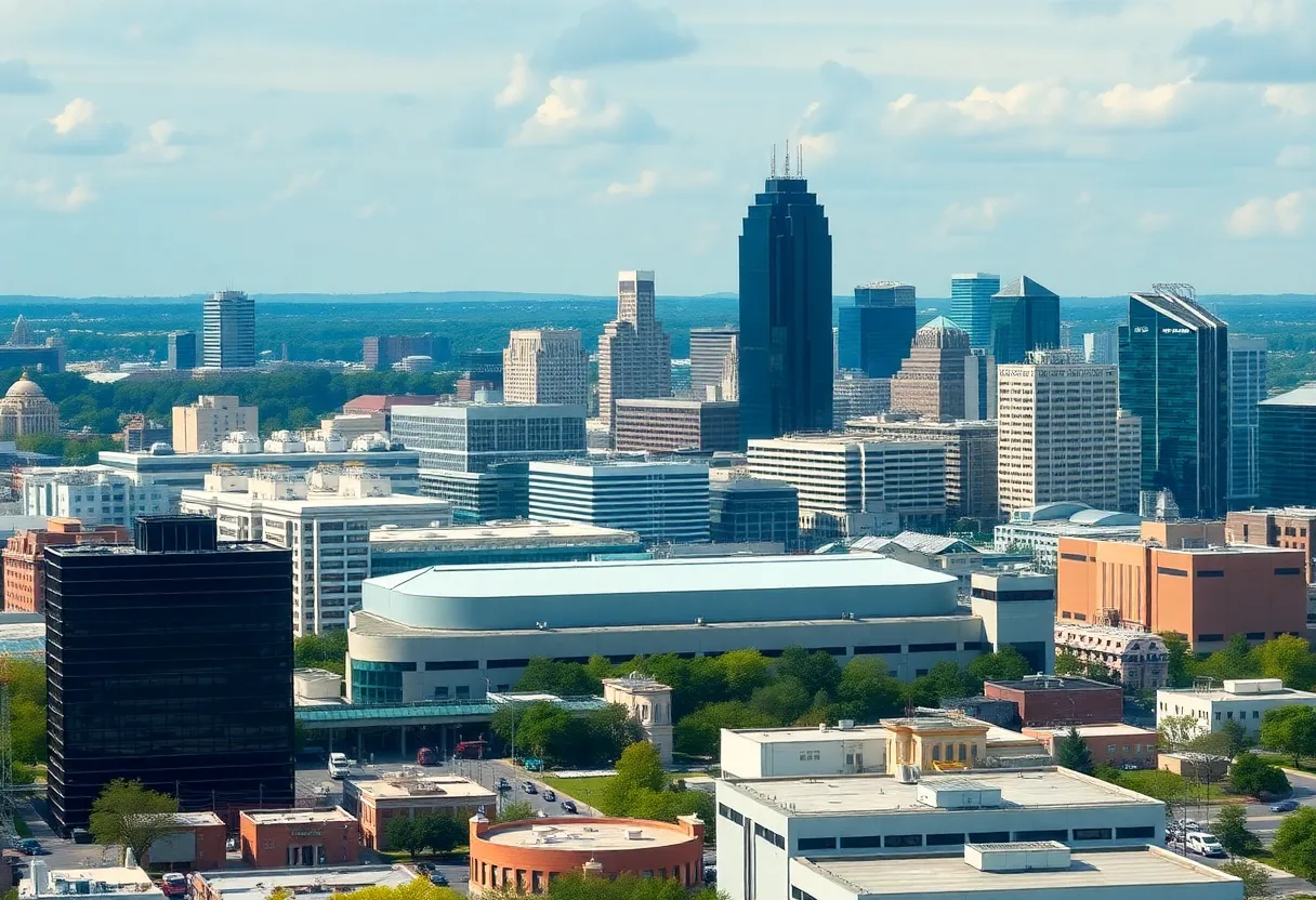 View of Atlanta's industrial buildings and manufacturing facilities