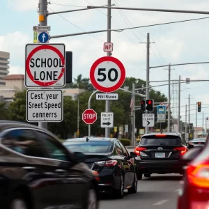 School zone speed cameras on an Atlanta street