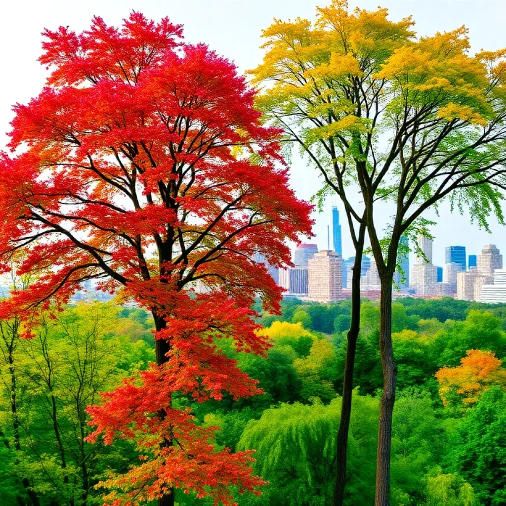 Panoramic view of Atlanta with trees