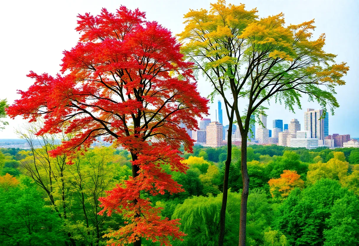 Panoramic view of Atlanta with trees