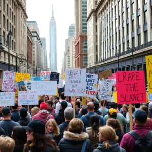 Protesters demonstrating against the public safety training center in Atlanta