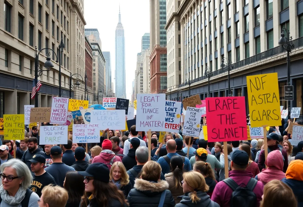 Protesters demonstrating against the public safety training center in Atlanta