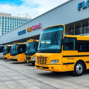The Bus Center Atlanta showcasing a range of buses