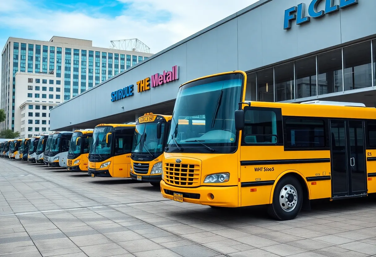 The Bus Center Atlanta showcasing a range of buses