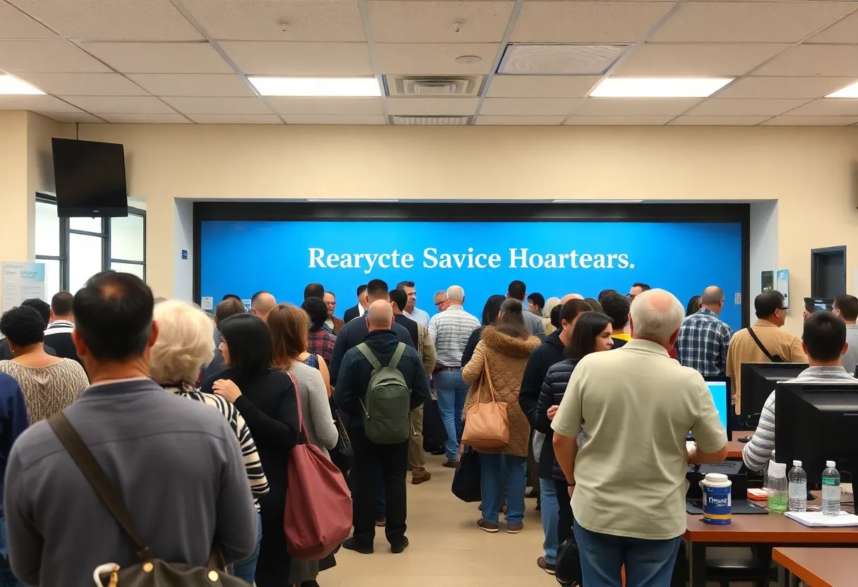 Long lines at the Department of Driver Services office in Georgia