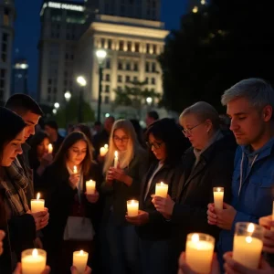 Candlelight vigil held in remembrance of a victim of police pursuit.