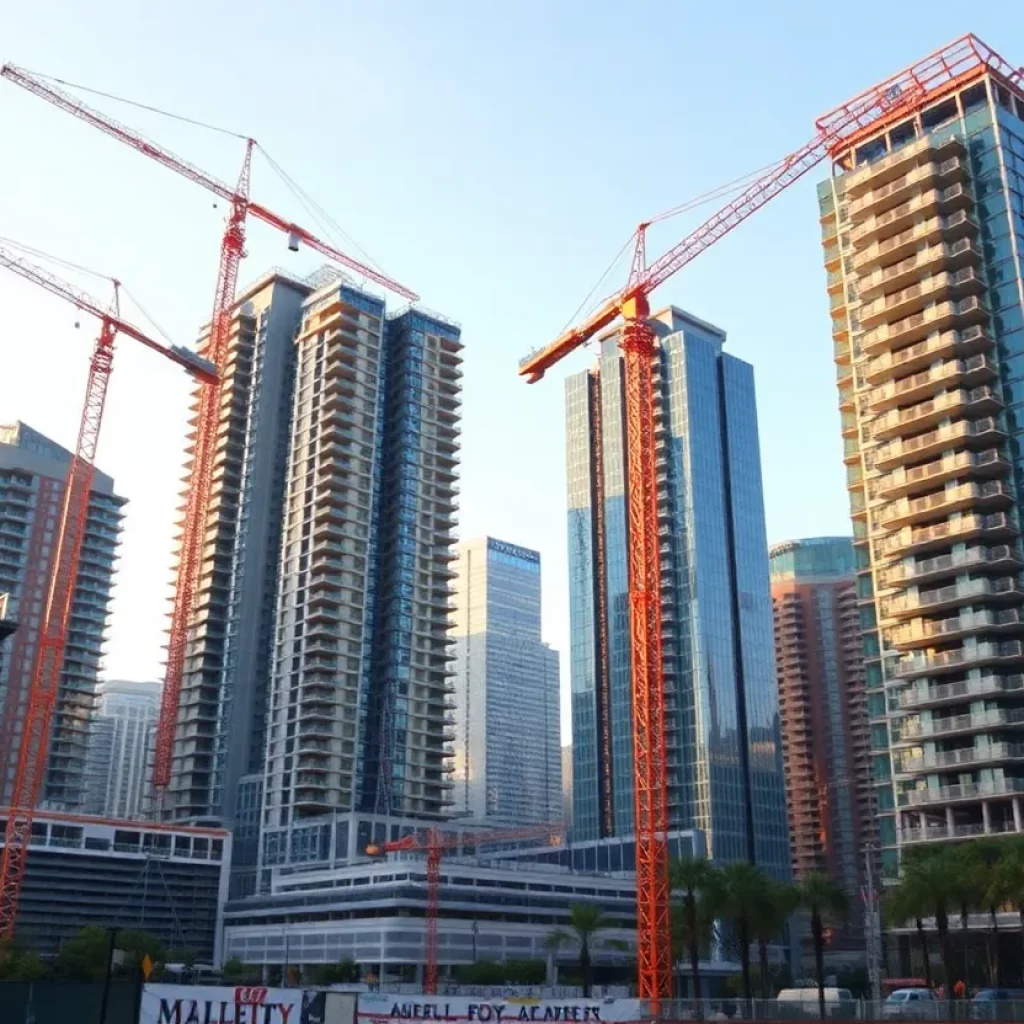 Construction of Centennial Yards in Downtown Atlanta