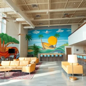 Interior of the new Delta Sky Club at Hartsfield-Jackson Atlanta Airport