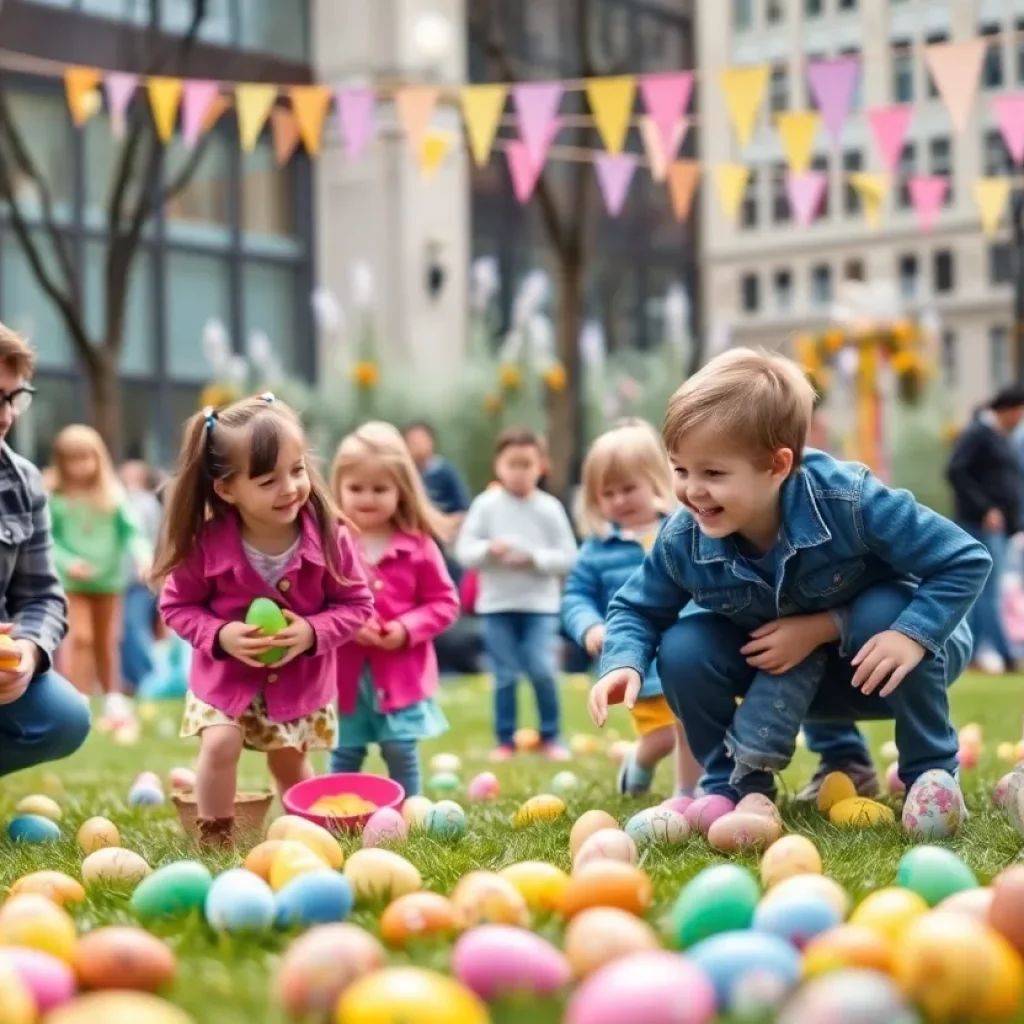 Families enjoying Easter egg hunts in Atlanta