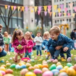 Families enjoying Easter egg hunts in Atlanta