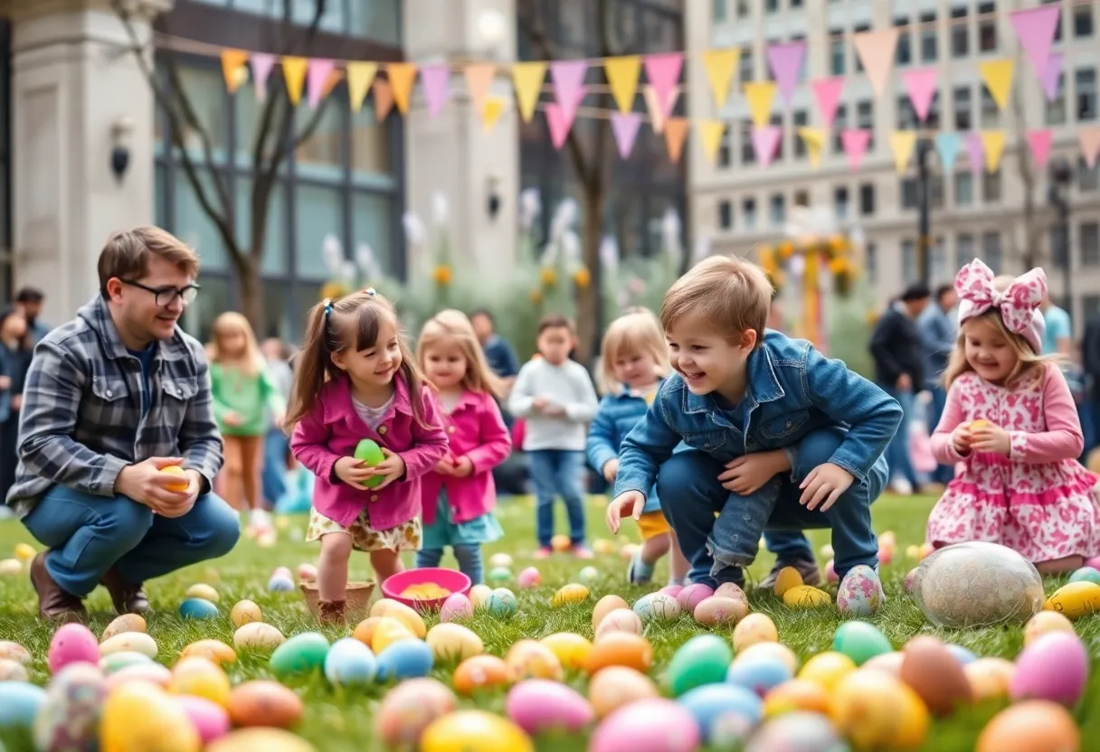 Families enjoying Easter egg hunts in Atlanta