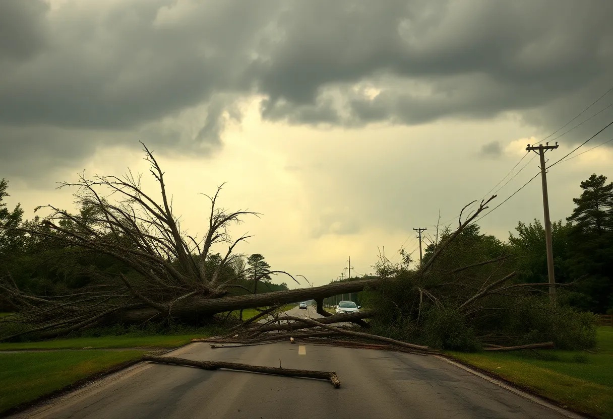 Trees damaged by EF-1 tornado in Henry County