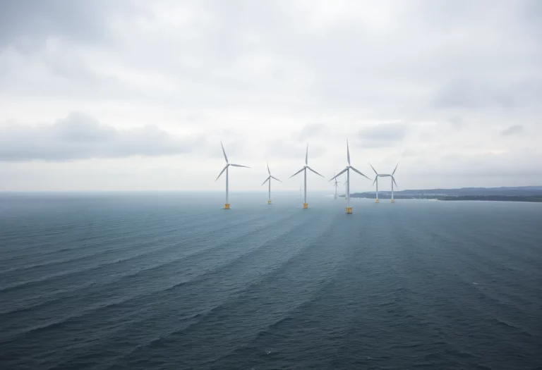 Offshore wind turbines representing renewable energy challenges
