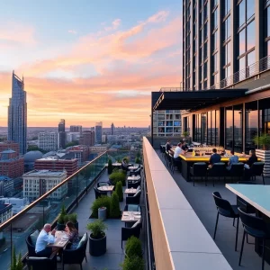 Exterior view of Forth Hotel in Atlanta with rooftop bar