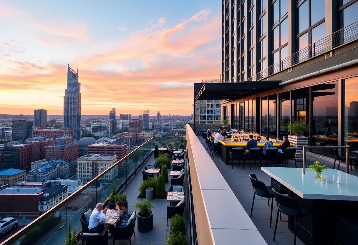Exterior view of Forth Hotel in Atlanta with rooftop bar