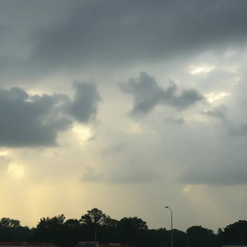 Dramatic weather in Georgia showing clouds and rain
