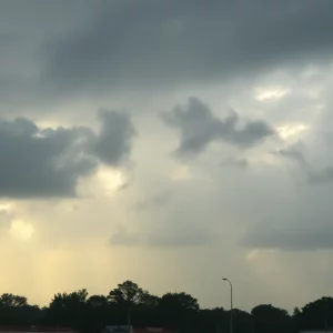 Dramatic weather in Georgia showing clouds and rain