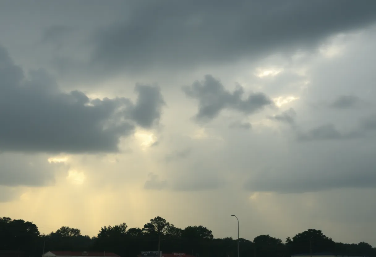 Dramatic weather in Georgia showing clouds and rain