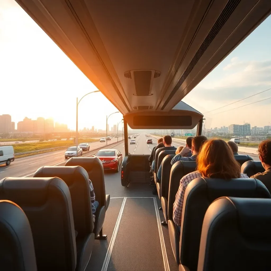 Luxury bus service by GOGO Charters traveling through Southeast US