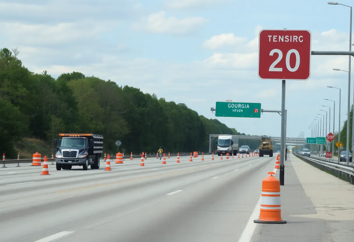 Construction work on Georgia Highway 20 expansion